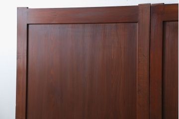 アンティーク 框が太いキレイな帯戸2枚セット(板戸、建具)