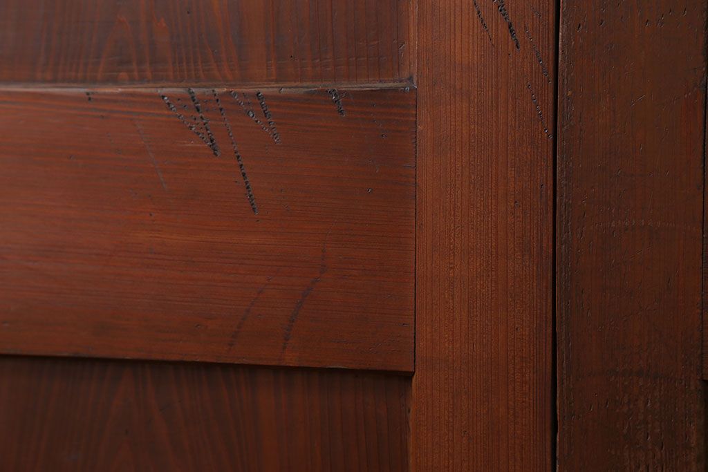 アンティーク 框が太いキレイな帯戸2枚セット(板戸、建具)