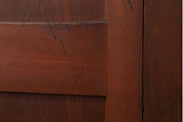 アンティーク 框が太いキレイな帯戸2枚セット(板戸、建具)