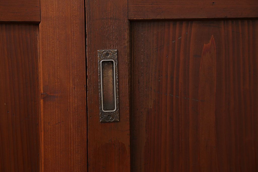 アンティーク 框が太いキレイな帯戸2枚セット(板戸、建具)