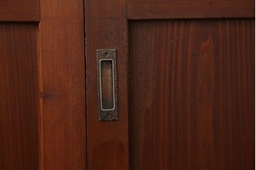 アンティーク 框が太いキレイな帯戸2枚セット(板戸、建具)