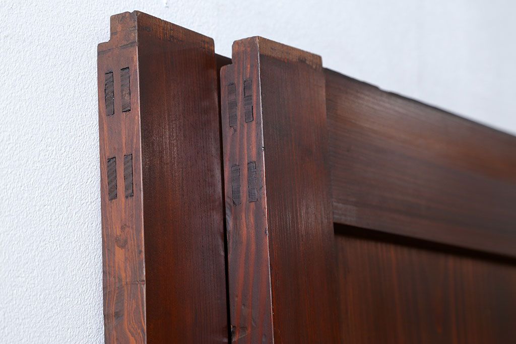 アンティーク 框が太いキレイな帯戸2枚セット(板戸、建具)