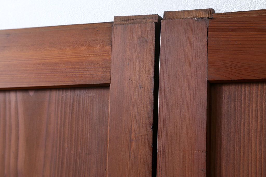 アンティーク 框が太いキレイな帯戸2枚セット(板戸、建具)