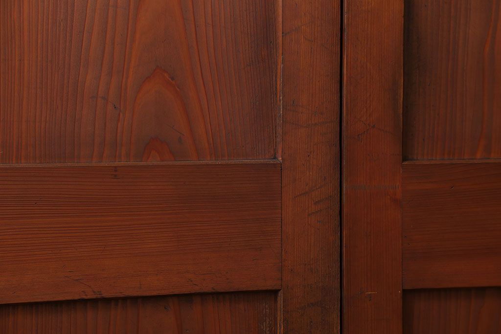 アンティーク 框が太いキレイな帯戸2枚セット(板戸、建具)