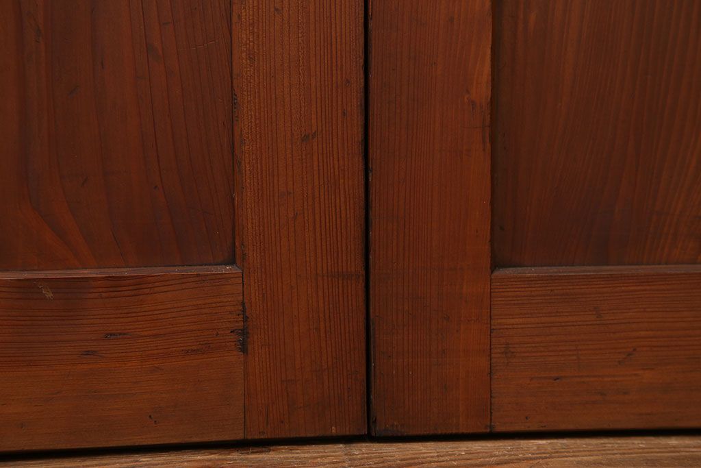 アンティーク 框が太いキレイな帯戸2枚セット(板戸、建具)