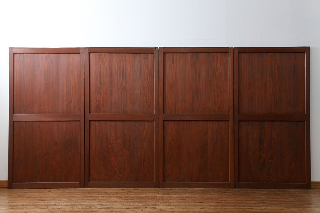 古民具・骨董 状態の良いキレイな帯戸4枚セット(板戸、建具)