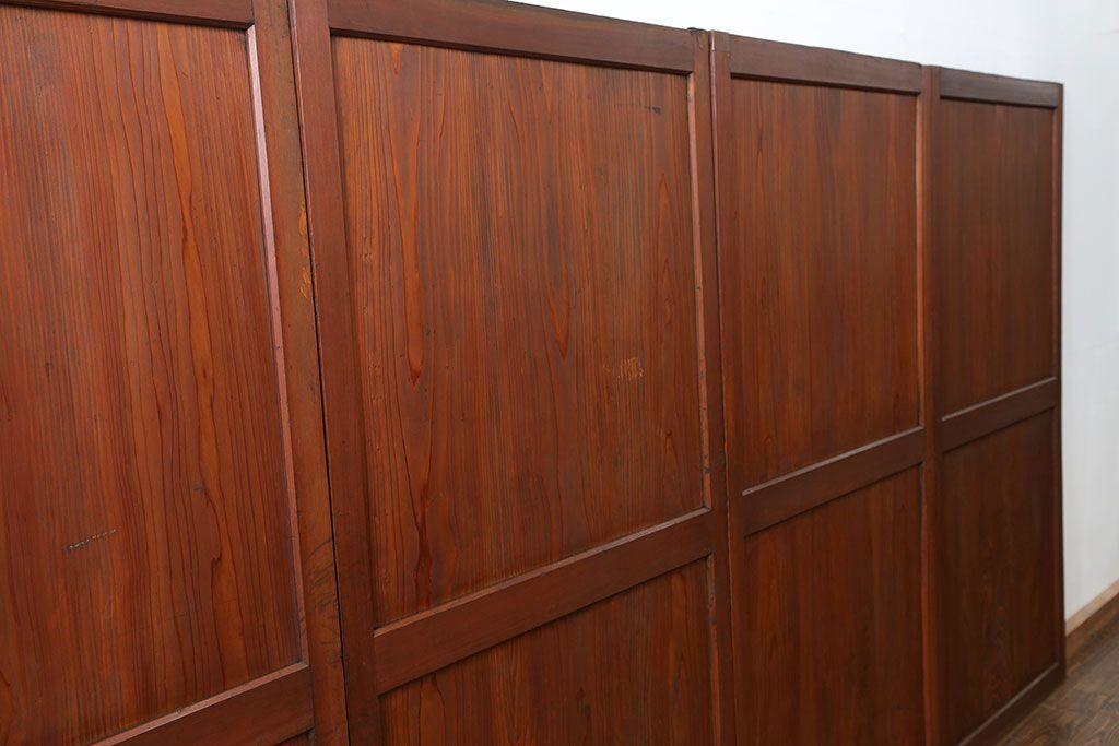 古民具・骨董 状態の良いキレイな帯戸4枚セット(板戸、建具)