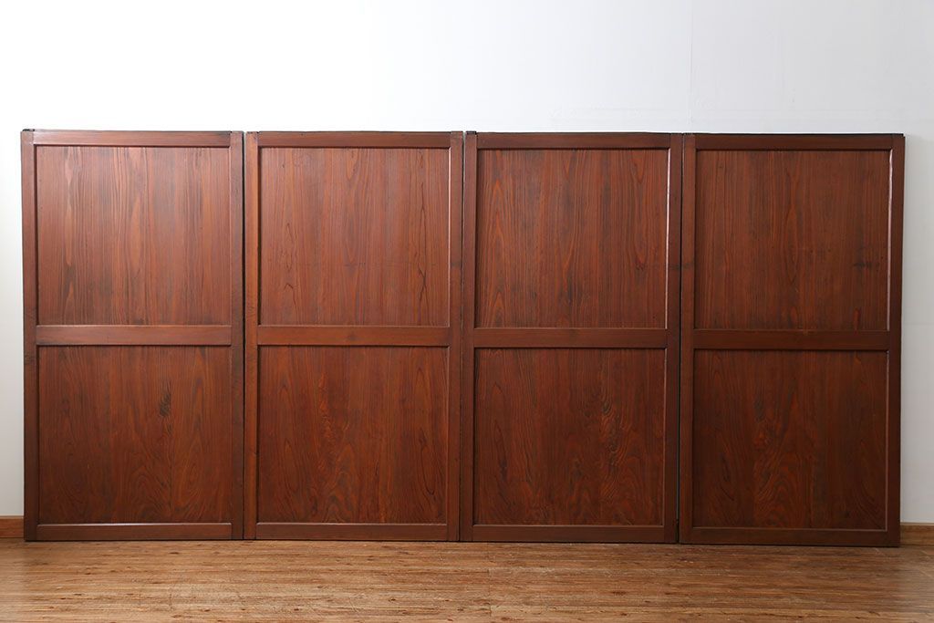 古民具・骨董 状態の良いキレイな帯戸4枚セット(板戸、建具)