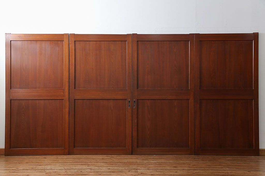 古民具・骨董 美品　厚い框組みの重厚な帯戸4枚セット