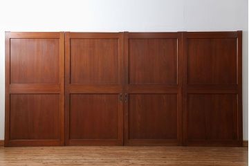 古民具・骨董 美品　厚い框組みの重厚な帯戸4枚セット