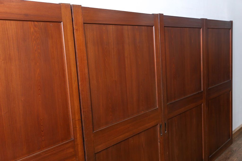 古民具・骨董 美品　厚い框組みの重厚な帯戸4枚セット