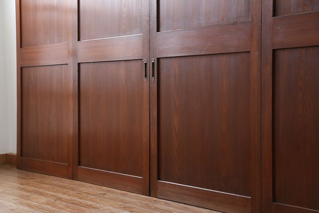 古民具・骨董 美品　厚い框組みの重厚な帯戸4枚セット