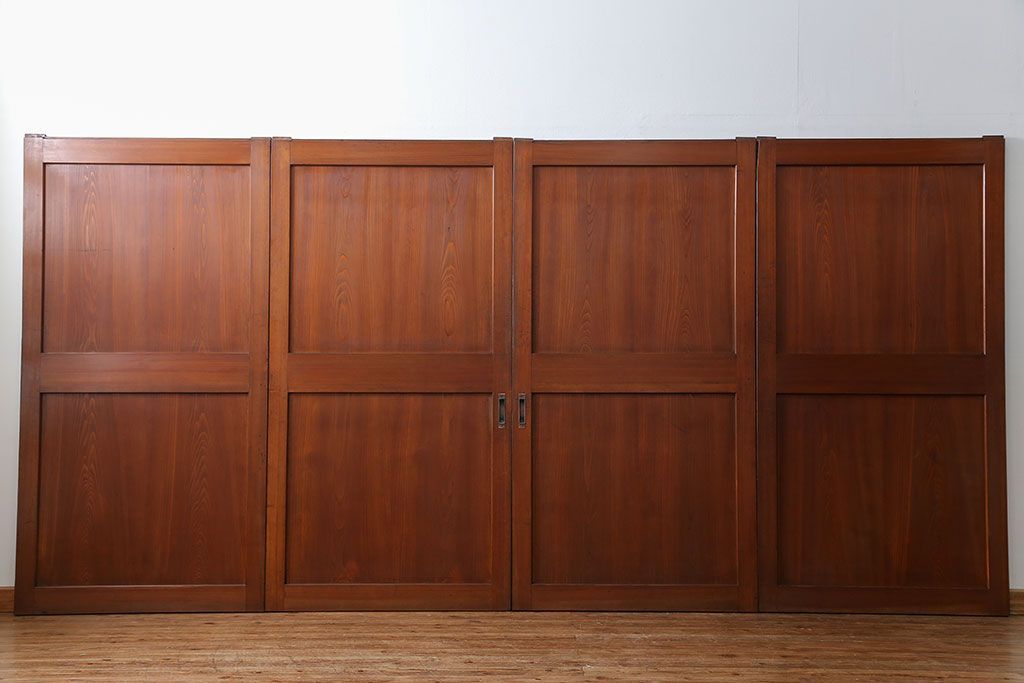 古民具・骨董 美品　厚い框組みの重厚な帯戸4枚セット