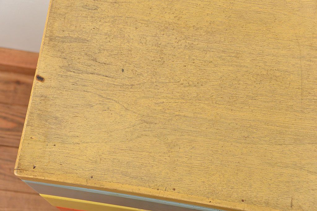 レトロ家具　昭和レトロ 1970年代　ポップなカラーチェスト(ドロワー、引き出し、タンス)