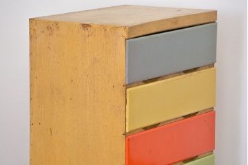 レトロ家具　昭和レトロ 1970年代　ポップなカラーチェスト(ドロワー、引き出し、タンス)