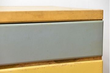 レトロ家具　昭和レトロ 1970年代　ポップなカラーチェスト(ドロワー、引き出し、タンス)