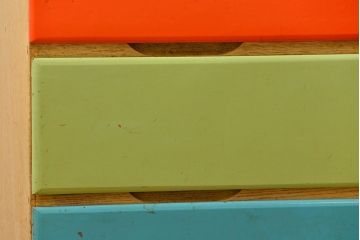 レトロ家具　昭和レトロ 1970年代　ポップなカラーチェスト(ドロワー、引き出し、タンス)