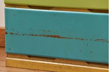 レトロ家具　昭和レトロ 1970年代　ポップなカラーチェスト(ドロワー、引き出し、タンス)