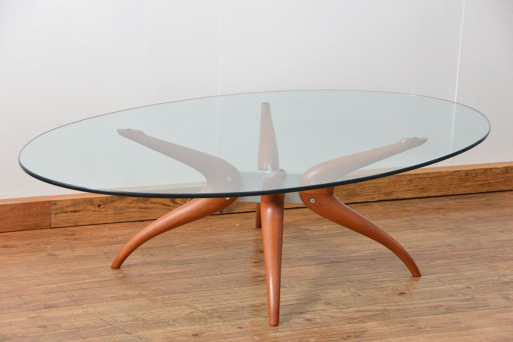 中古　アクタス取扱い　イタリアポラダ(porada)社　リビングテーブル　定価約21万円(センターテーブル)