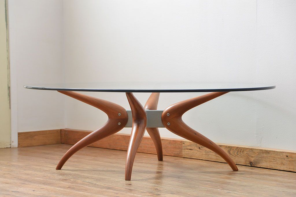 中古　アクタス取扱い　イタリアポラダ(porada)社　リビングテーブル　定価約21万円(センターテーブル)