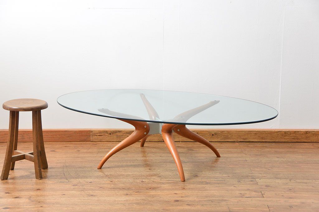 中古　アクタス取扱い　イタリアポラダ(porada)社　リビングテーブル　定価約21万円(センターテーブル)