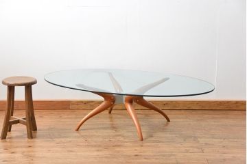 中古　アクタス取扱い　イタリアポラダ(porada)社　リビングテーブル　定価約21万円(センターテーブル)