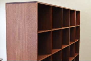 アンティーク家具　総無垢材の特大マス目棚(升目棚、飾り棚、陳列棚)4×5(2)