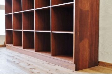 アンティーク家具　総無垢材の特大マス目棚(升目棚、飾り棚、陳列棚)4×5(2)