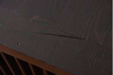 アンティーク家具　古民具・骨董 味わい深い　引き出し付き縦桟引き戸収納箪笥　サイドボード(水屋箪笥、下駄箱)