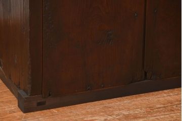 アンティーク家具　古民具・骨董 味わい深い　引き出し付き縦桟引き戸収納箪笥　サイドボード(水屋箪笥、下駄箱)