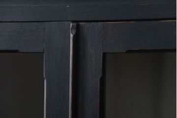 アンティーク家具　アンティークペイント仕上げ　二段重ね食器棚(収納棚)