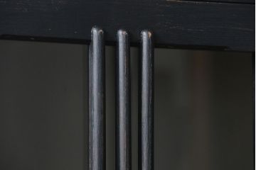 アンティーク家具　アンティークペイント仕上げ　二段重ね食器棚(収納棚)