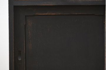 アンティーク家具　アンティークペイント仕上げ　二段重ね食器棚(収納棚)