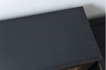 アンティーク家具　アンティークペイント仕上げ　二段重ね食器棚(収納棚)