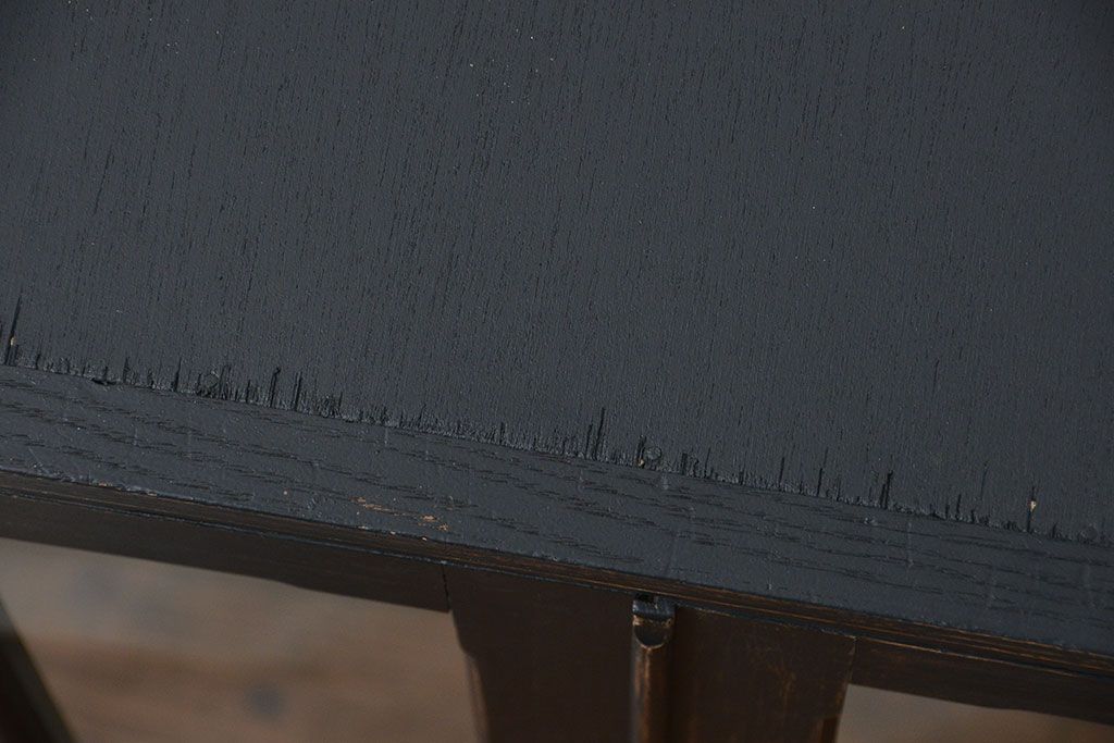 アンティーク家具　アンティークペイント仕上げ　二段重ね食器棚(収納棚)