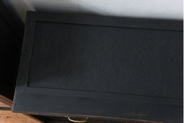 アンティーク家具　アンティークペイント仕上げ　二段重ね食器棚(収納棚)