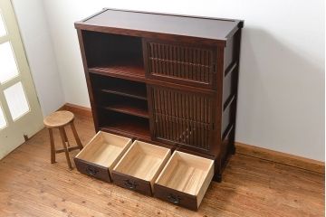 中古　三越で購入　上質な高級水屋箪笥　定価約35万円(茶箪笥、食器棚、収納棚)
