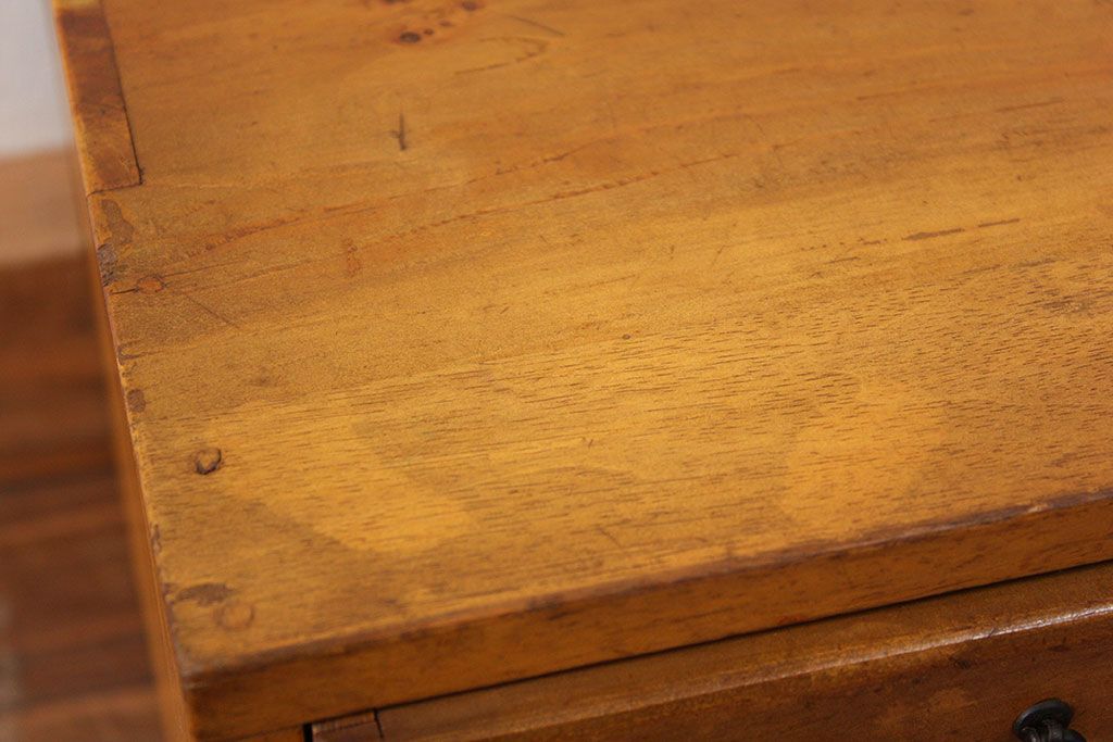 レトロ家具　昭和レトロ 古い木の三段小引き出し