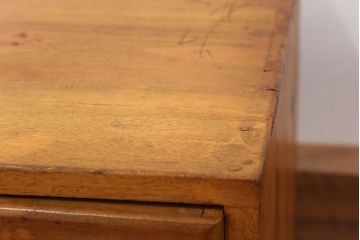 レトロ家具　昭和レトロ 古い木の三段小引き出し