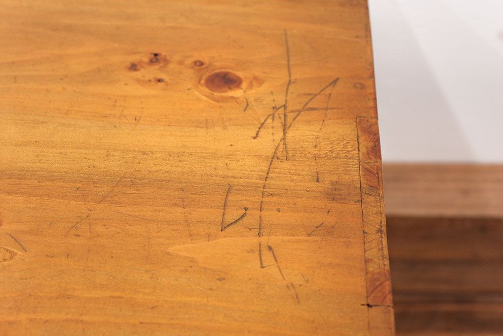 レトロ家具　昭和レトロ 古い木の三段小引き出し