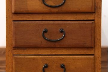 レトロ家具　昭和レトロ 古い木の三段小引き出し