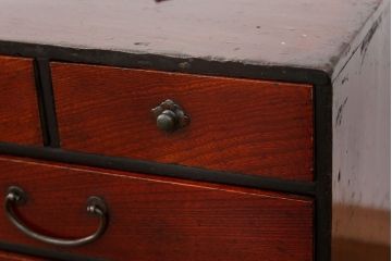 アンティーク家具　古民具・骨董 前面欅材の5杯小引き出し