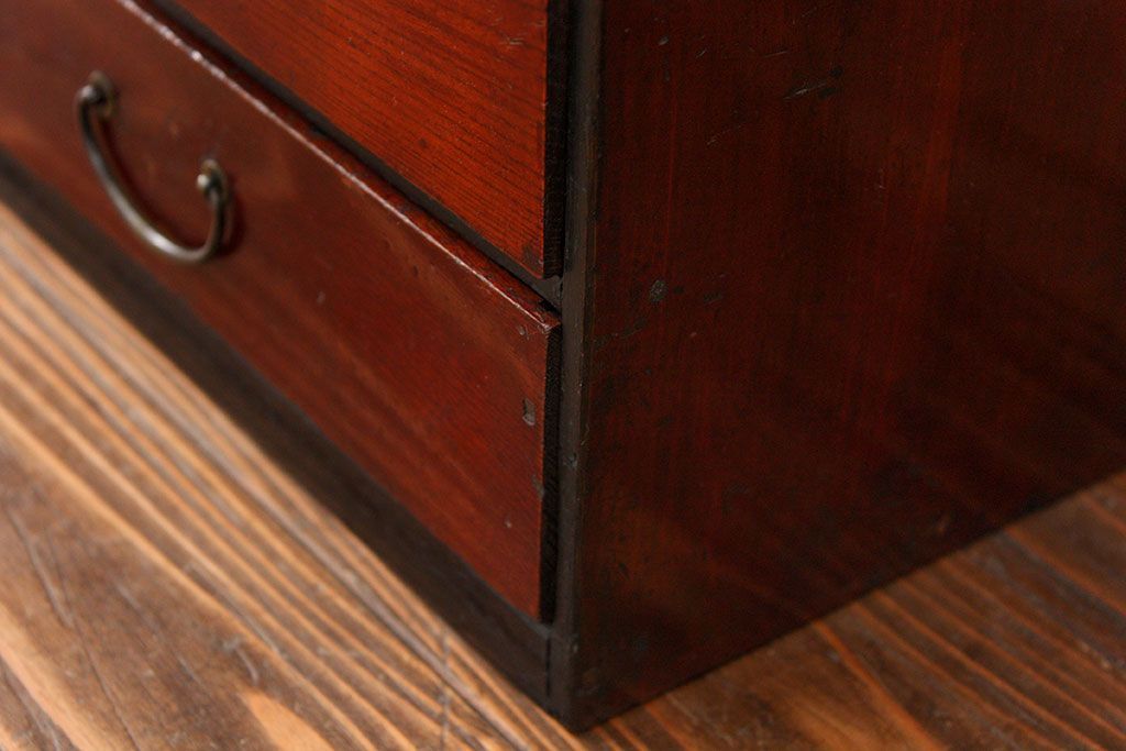 アンティーク家具　古民具・骨董 前面欅材の5杯小引き出し