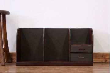 アンティーク家具　アンティーク 古い木の引き出し付き本立て