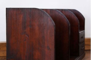アンティーク家具　アンティーク 古い木の引き出し付き本立て