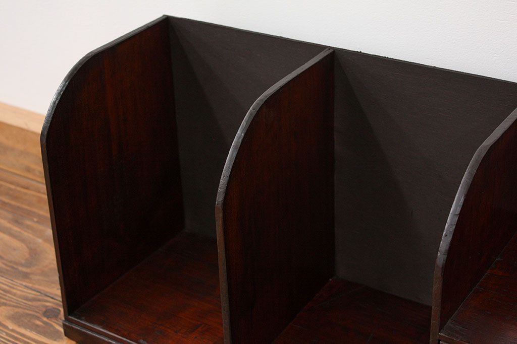 アンティーク家具　アンティーク 古い木の引き出し付き本立て