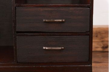 アンティーク家具　アンティーク 古い木の引き出し付き本立て