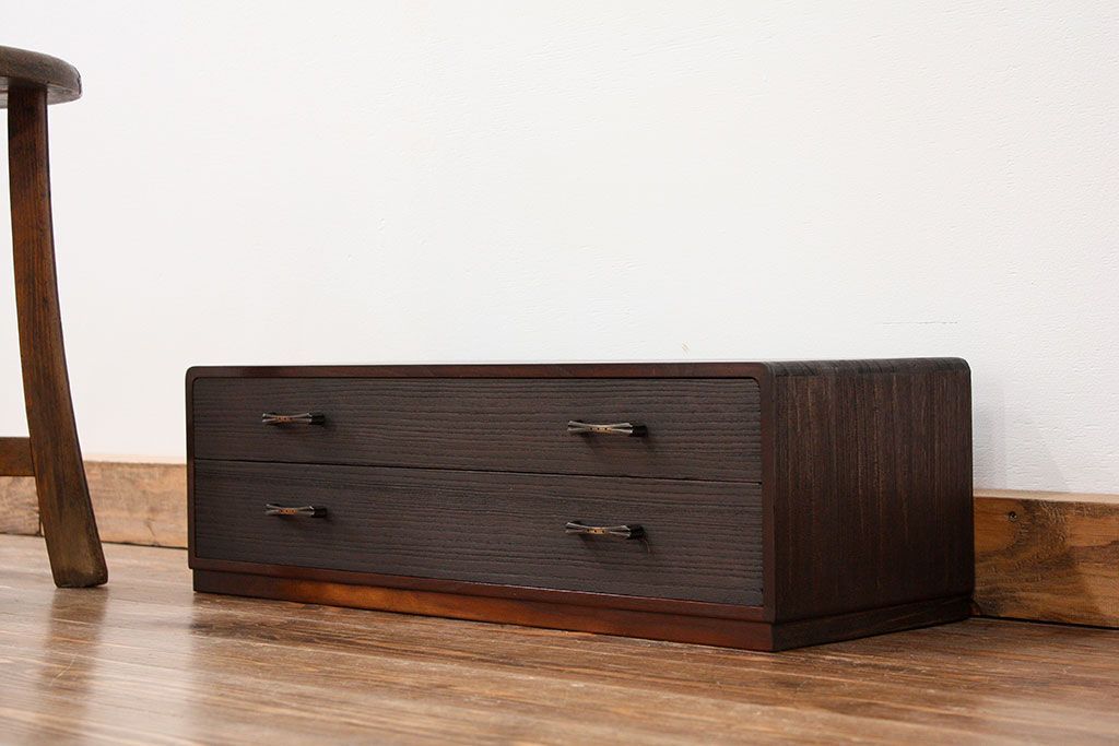 アンティーク家具　古民具・骨董 古い桐材の二杯小引き出し