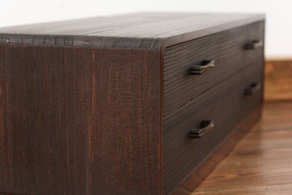 アンティーク家具　古民具・骨董 古い桐材の二杯小引き出し