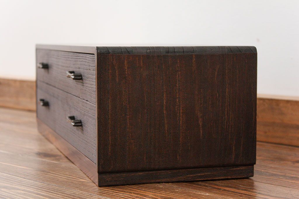 アンティーク家具　古民具・骨董 古い桐材の二杯小引き出し